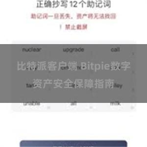 比特派客户端 Bitpie数字资产安全保障指南