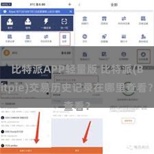 比特派APP轻量版 比特派(Bitpie)交易历史记录在哪里查看？