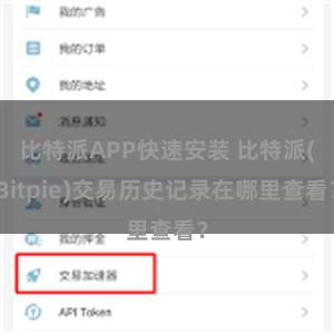 比特派APP快速安装 比特派(Bitpie)交易历史记录在哪里查看？
