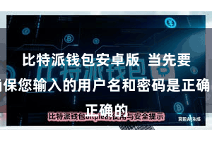 比特派钱包安卓版  当先要确保您输入的用户名和密码是正确的